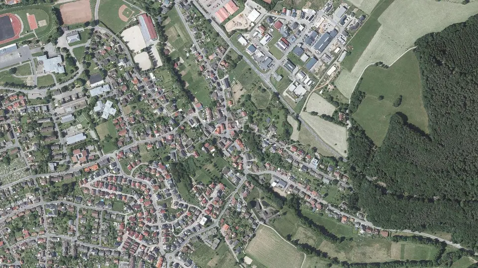 Luftbild von Dorf-Erbach