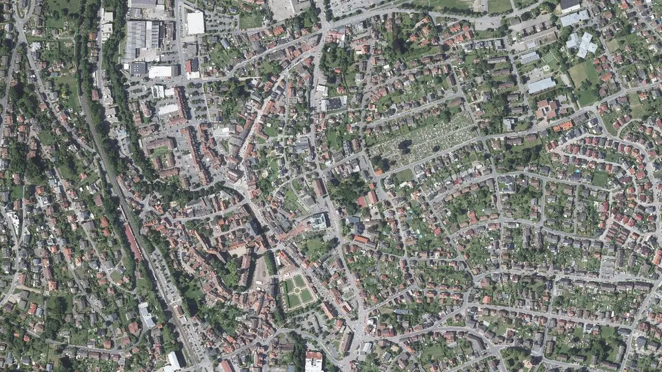 Luftbild von Erbach