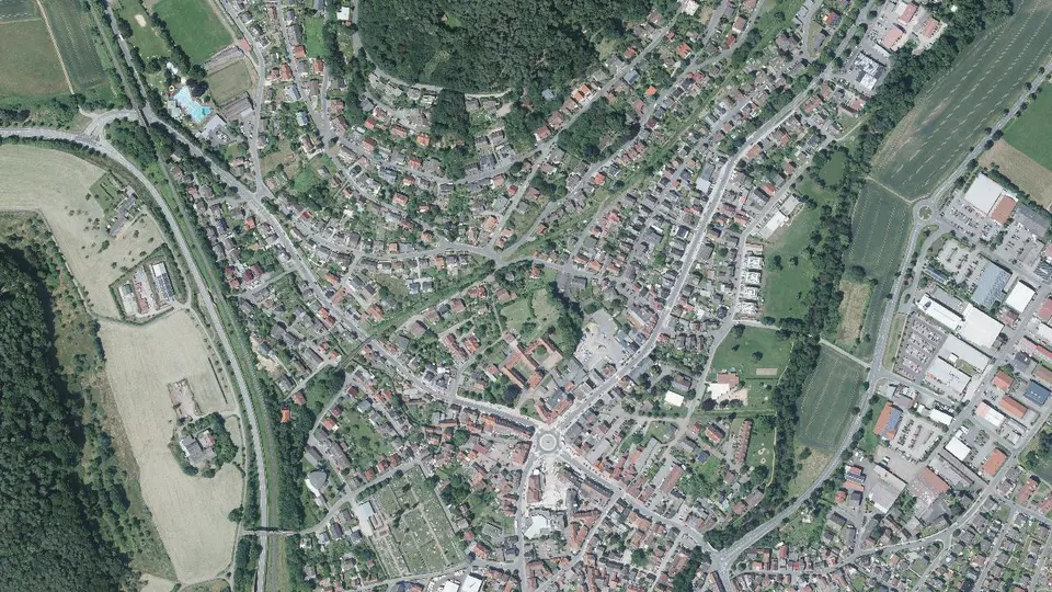 Luftbild von Höchst im Odenwald