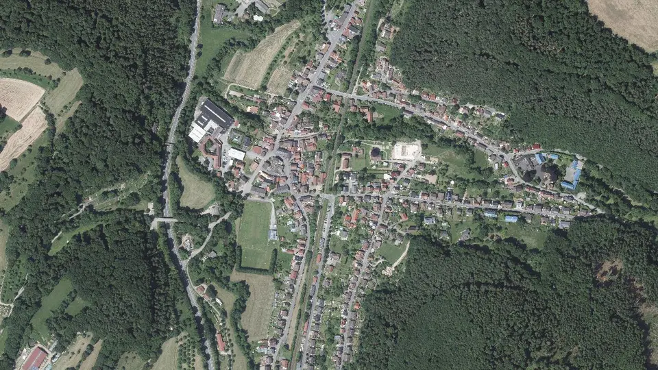 Luftbild von Zell im Odenwald